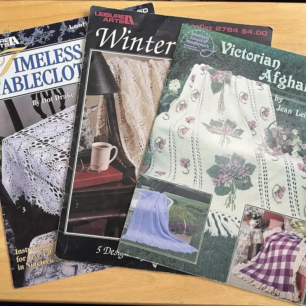 Victorian Afghans Winter Whites Afghans Timeless Tablecloths Vintage Patterns